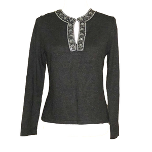 Vocabulary grey embellished sweater